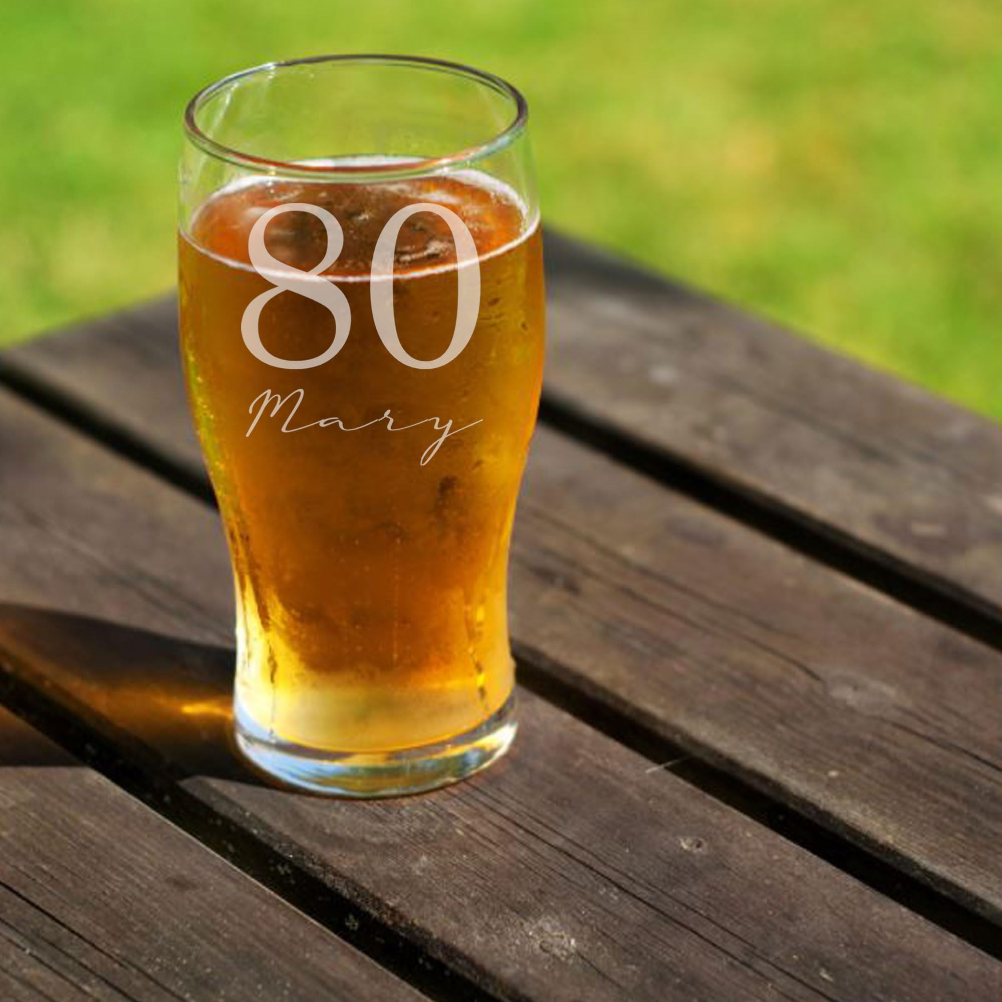 Personalised 80th Birthday Pint Glass with Name